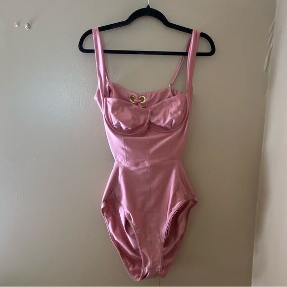Tularosa Aura One Piece Swimsuit Dusk Rose pink Revolve Bathing Swimwear Sz L - Picture 5 of 13